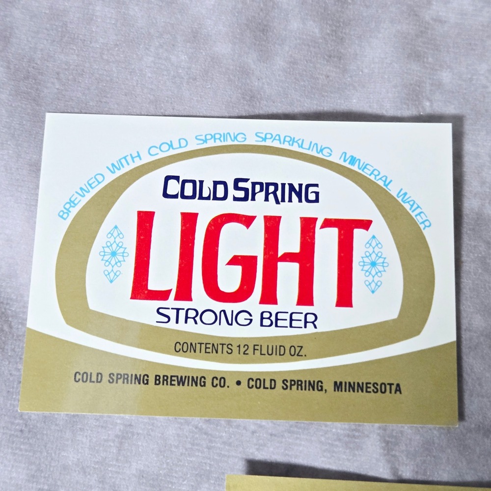 Cold Spring Beer Labels Light Strong‎ Export Cold Spring Brewing - Picture 2 of 4